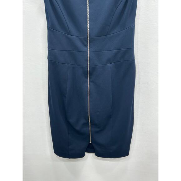 Slate and Willow Womens Sheath Dress Cap Sleeve Back Zip Career Navy Blue Size 6 - Picture 6 of 8